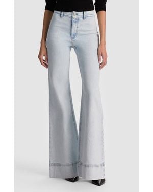 Alice + Olivia Gorgeous High Waist Flare Jeans - Blue