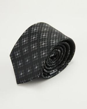 Knottery & Co Houndstooth Mosaic Silk Jacquard Tie - Multicolor