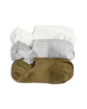 Hue Assorted 3-Pack Arch Hug Cotton Blend Liner Socks - White
