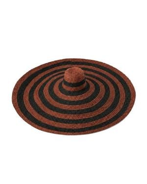 BrunnaCo The Solana Oversized Striped Straw Hat - Brown