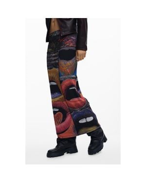 Desigual Graphic Maxi Skirt - Black