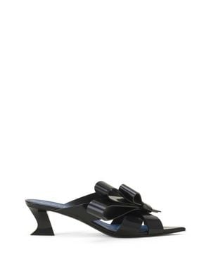 Lanvin Cadeau Leather Mules With Heel - Black