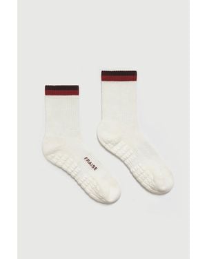 Fraise Striped Crew Grip Socks - Natural