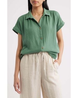 Beach Lunch Lounge Devin Gauze Shirt - Green