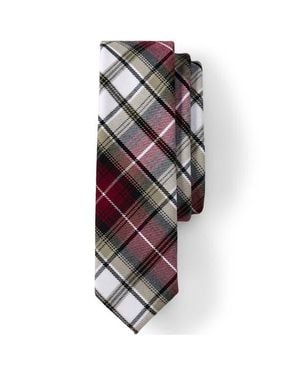 Lands' End School Uniform Kids Plaid To Be Tied Tie - White