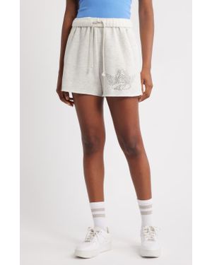 Boys Lie 1-800 Basic Embellished Sweat Shorts - White