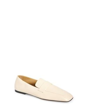 The Row Square Toe Loafer - Natural