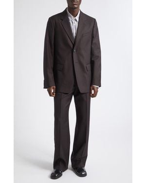 Dries Van Noten Kiel Tonal Stripe Wool Suit - Black