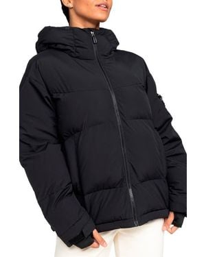 Roxy Alofted Water Resistant Hooded Puffer Jacket - Blue