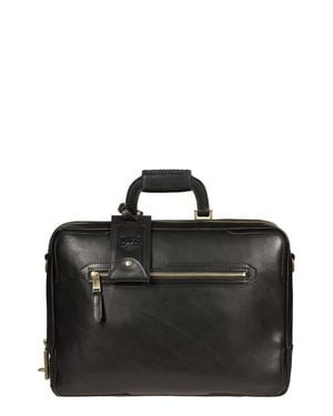 Will Leather Goods The Continental Leather Briefcase - Black