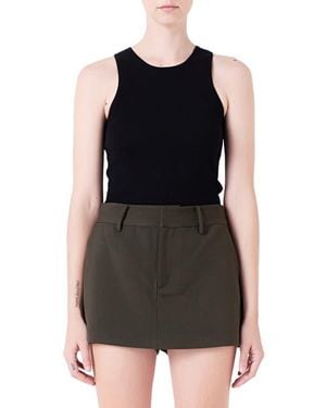 Grey Lab Racerback Rib Sweater Tank - Black