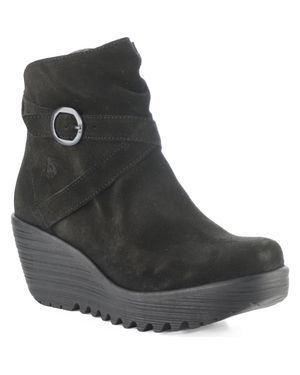 Fly London Loik Platform Wedge Bootie - Black