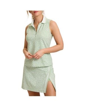 Tommy Bahama Aubrey Bahia Blooms Sleeveless Polo Top - Green