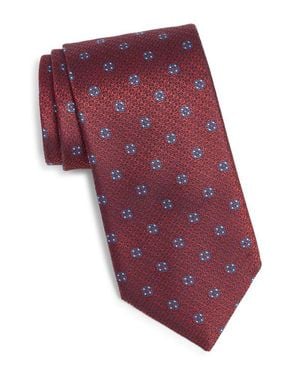 Canali Medallion Silk Tie - Red