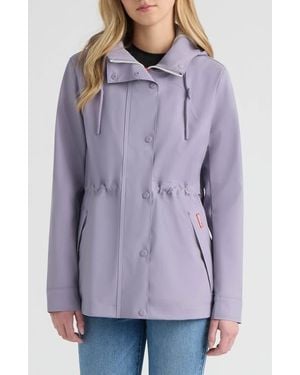HUNTER Abbey Water Repellent Rubberized Rain Jacket - Purple