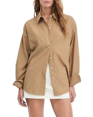 FAVORITE DAUGHTER Ex-Boyfriend Oversize Button-Up Shirt - Natural