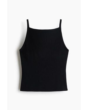 H&M Rib-Knit Tank Top - Black