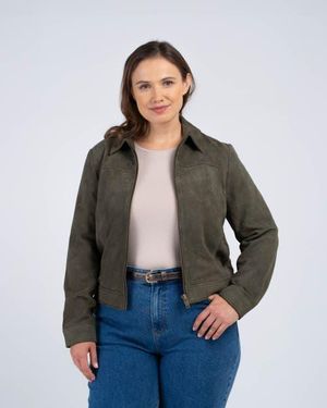 Kettlewell Harper Suede Bomber Jacket - Blue