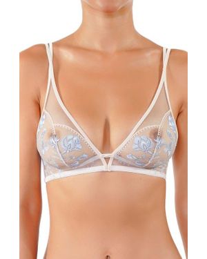 Huit Boheme Embroidered Bralette - Blue