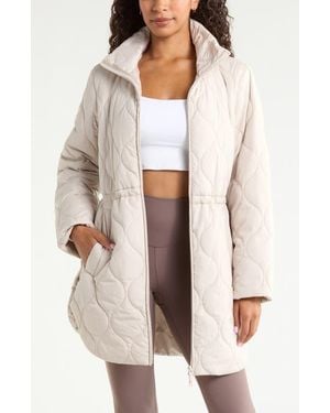 Zella Skyline Longline Quilted Jacket - White