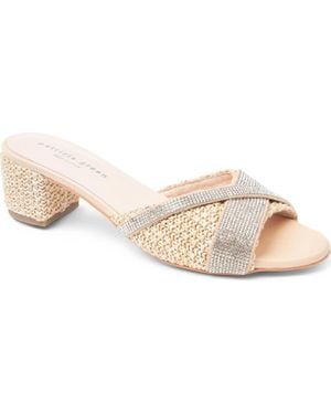 Patricia Green Milan Crystal Block Heel Slide Sandal - Pink