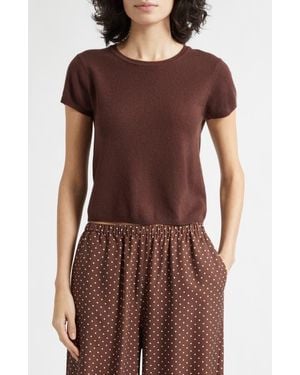 Posse Freddie Knit Merino Wool & Cashmere T-Shirt - Brown