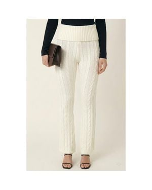 Modenaire Cable Knit Pull On Pants - Natural