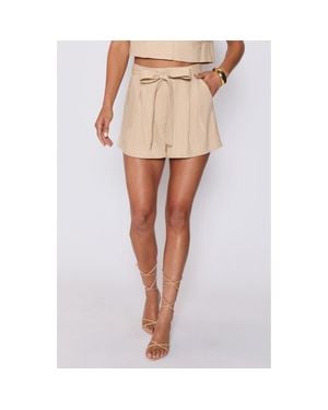 Vici Collection Natalie Tie Waist Shorts - Natural
