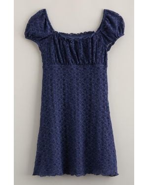 Treasure & Bond Kids' Lace Puff Sleeve Dress - Blue