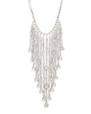 CRISTABELLE Crystal Fringe Frontal Necklace - White