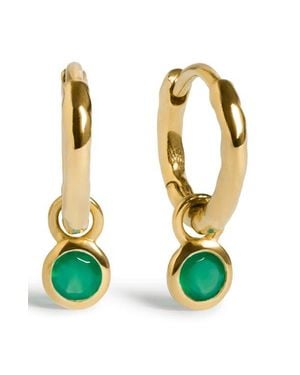 Monica Vinader Birthstone Huggie Hoop Earrings - Green