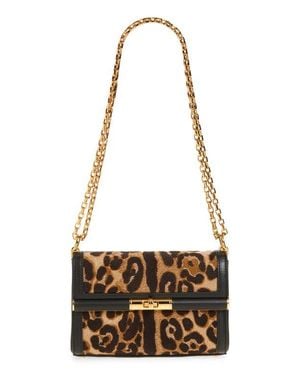 Dolce & Gabbana Mini Marlene City Leopard Print Shoulder Bag - White