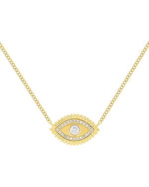 EF Collection Evil Eye Diamond Pendant Necklace - Metallic