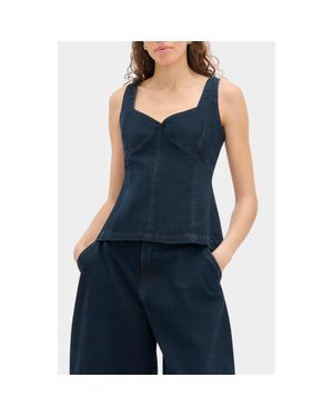 ALIGNE Storm Sweetheart Neck Denim Tank - Blue