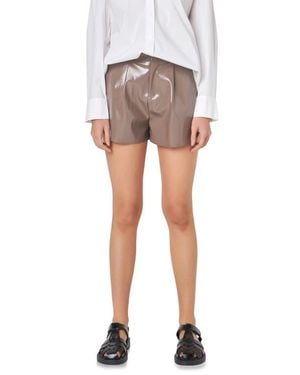 Grey Lab Shiny Faux Leather Shorts - Multicolor