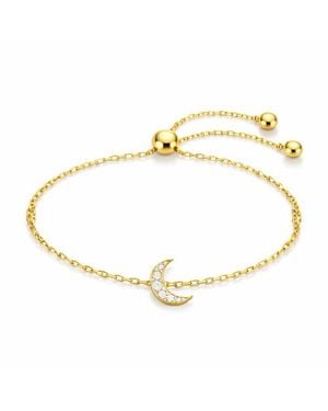 Donatello Gian Tone Crystal Moon Adjustable Bracelet - Metallic
