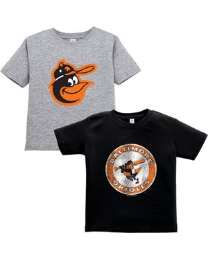 Soft As A Grape Toddler Baltimore Orioles Cooperstown Collection Two-Pack T-Shirt Set - Black