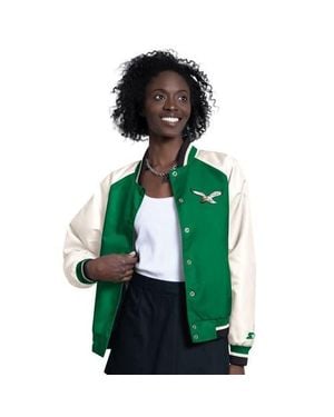 Starter Philadelphia Eagles Raglan Blitz Full-Snap Varsity Jacket - Green