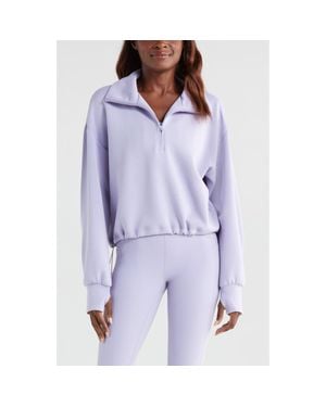 Zella Soft Modal Blend Half Zip Pullover - Purple