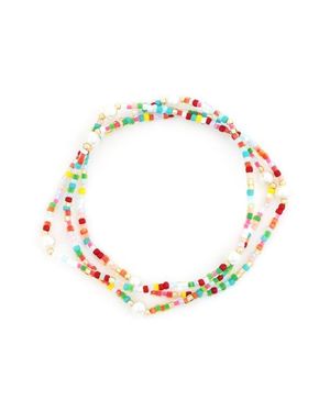 Panacea Set Of 3 Beaded Stretch Bracelets - Multicolor