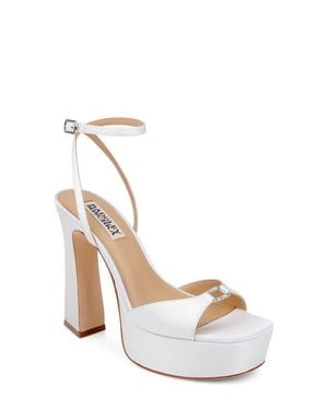 Badgley Mischka Romina Ankle Strap Platform Sandal - White