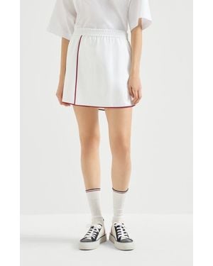 Brunello Cucinelli Mini Skirt With Logo - White