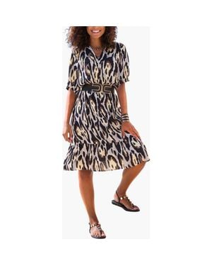 Lascana Animal Print Short Sleeve Dress - Black