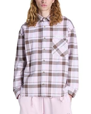 adidas Cotton Flannel Button-Up Shirt - Purple