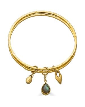 Loni Paul Jewelry Labradorite Talisman Bangle Bracelet - Metallic