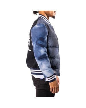 Maceoo Ocean Sky Quilted Bomber Jacket - Blue