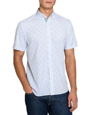 Con.struct Quadruple Diamond Woven Short Sleeve Basic - White