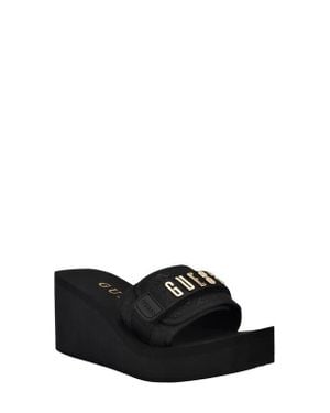 Guess Dellean Platform Wedge Sandal - Black