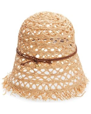 Ruslan Baginskiy Cutout Straw Bucket Hat - Natural