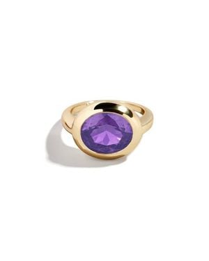 BaubleBar Birthstone Oval Cubic Zirconia Ring - Pink